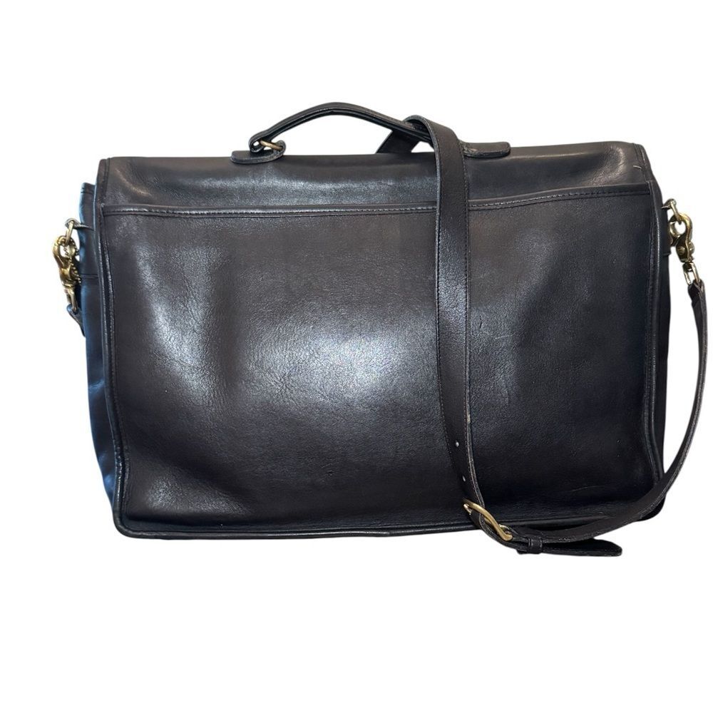 COACH Vintage Rare Morgan Black Leather Briefcase - Picture 5 of 16